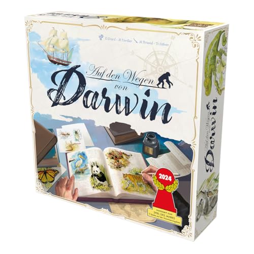 Sorry we are french, Auf den Wegen von Darwin, Familienspiel, nominiert zum Spiel des Jahres 2024, 2-5 Spieler, Ab 8+ Jahren, 30 Minuten, Deutsch