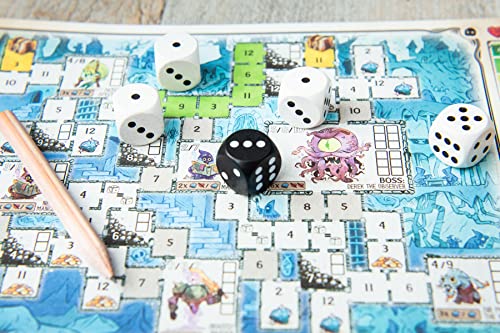 Dungeons, Dice and Danger, alea Strategiespiel, Würfelspiel für Erwachsene, Roll & Write Spiel ab 12 Jahren, Ravensburger 27270