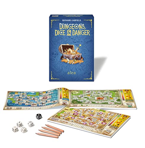 Dungeons, Dice and Danger, alea Strategiespiel, Würfelspiel für Erwachsene, Roll & Write Spiel ab 12 Jahren, Ravensburger 27270