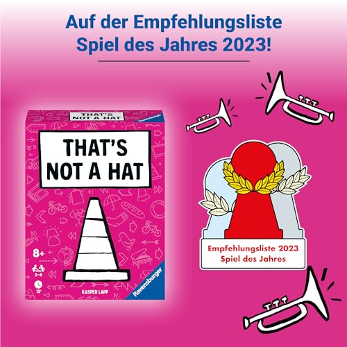 Ravensburger - 20954 That's not a hat - Partyspiel, Kartenspiel für 3-8 Personen, lustige Unterhaltung ab 8 Jahren