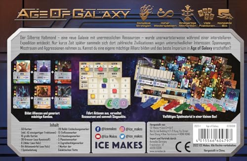 Age of Galaxy, Kennerspiel, Brettspiel, 2-4 Spieler, Ab 12+ Jahren, 45 Minuten, Deutsch, Mehrfarbig, bunt, ICE Makes