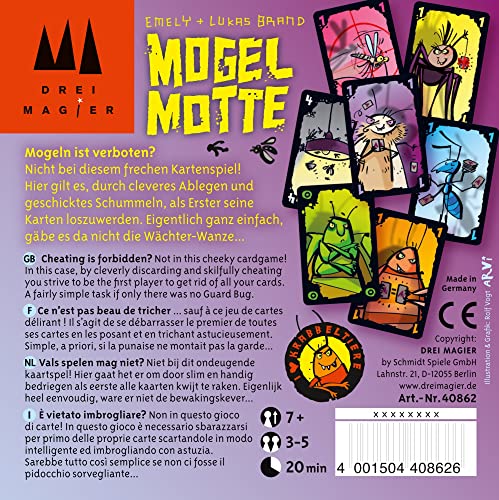 Schmidt Spiele 40862 Mogel Motte, Drei Magier Kartenspiel