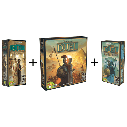 7 Wonders Duel Big Box | Grundspiel + 2 Erweiterungen Agora & Pantheon | Kennerspiel | Strategiespiel | 2 Spieler | Ab 10+ Jahren | 30+ Minuten | Deutsch | Asmodee | UNBOX NOW | Repos Production