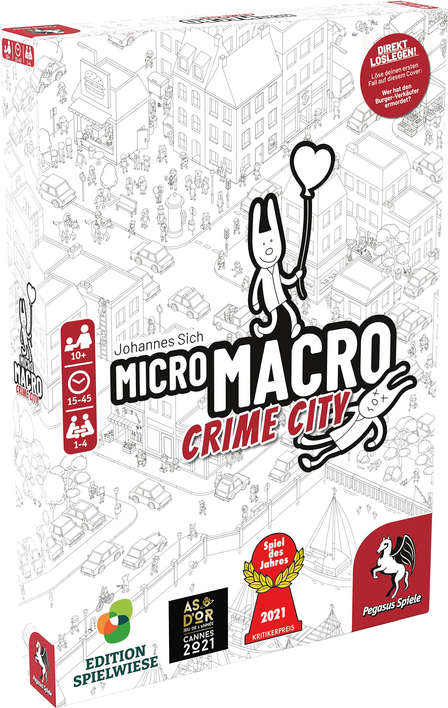 Pegasus/Spielwiese 59060G MicroMacro: Crime City (Edition Spielwiese) *Spiel des Jahres 2021*