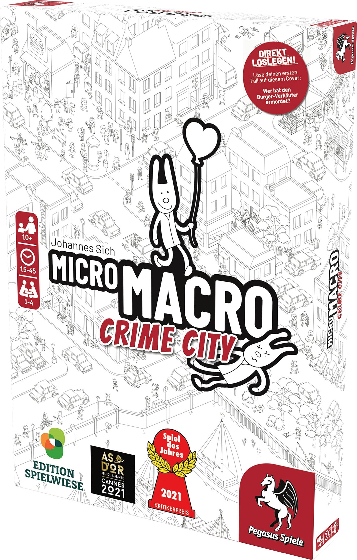 Pegasus/Spielwiese 59060G MicroMacro: Crime City (Edition Spielwiese) *Spiel des Jahres 2021*