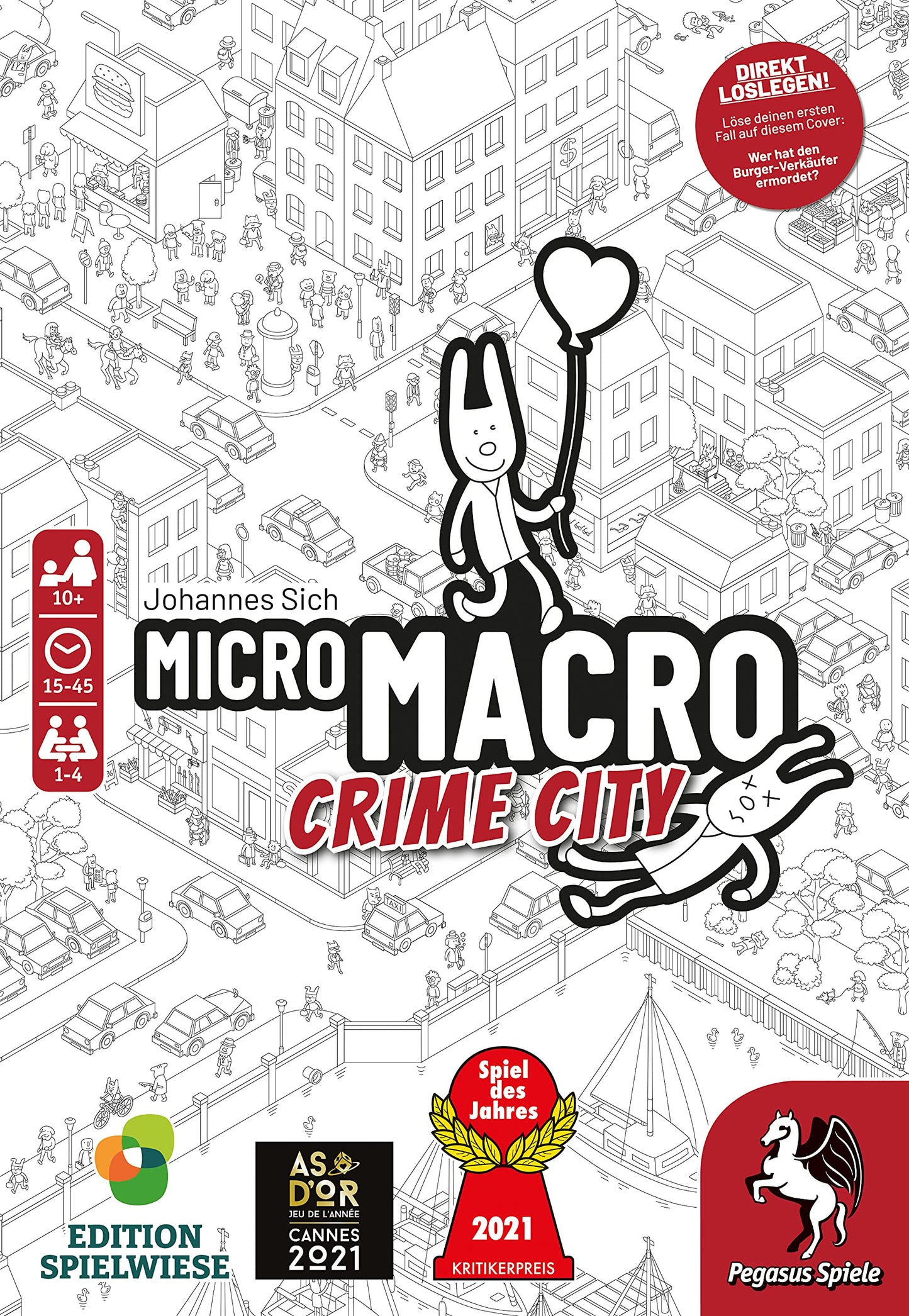 Pegasus/Spielwiese 59060G MicroMacro: Crime City (Edition Spielwiese) *Spiel des Jahres 2021*